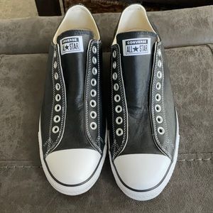 Converse leather Chuck Taylor slip ons